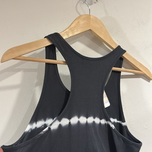 Michael Stars dress  Tie Dye Midi Tank body on Gray White Ruched Size Large - Picture 4 of 5